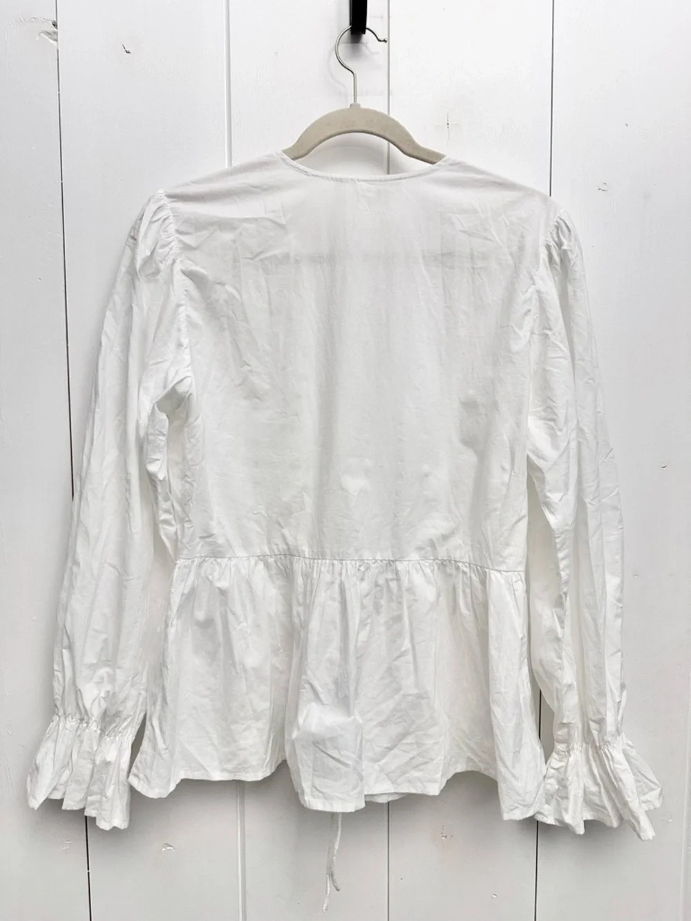 Free People Nigel Preston Poplin Cinched Top In White Size M